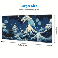 Tapis de souris de jeu personnalisé Anime XXL imprimé, résistant à l'eau, anti-rayures, avec bord de fixation précis en caoutchouc antidérapant, plus confortable