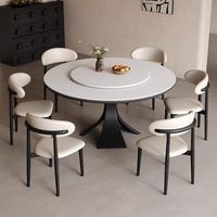 Runder Tisch aus massivem Holz Moderner leichter Luxus mit Plattenspieler Neuer italienischer runder Rock-Tisch für Familien