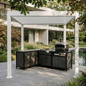 Cocina Exterior de Acero Inoxidable a Prueba de Humedad Personalizada con Pérgolas de Aluminio, Gabinetes de Cocina Exterior Premium para Patio Trasero - Product Image 2