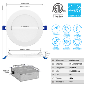 High Brightness Aluminum 6 Inch LED Panel Lights for Indoor Living <b>Room</b> - Product Image 2