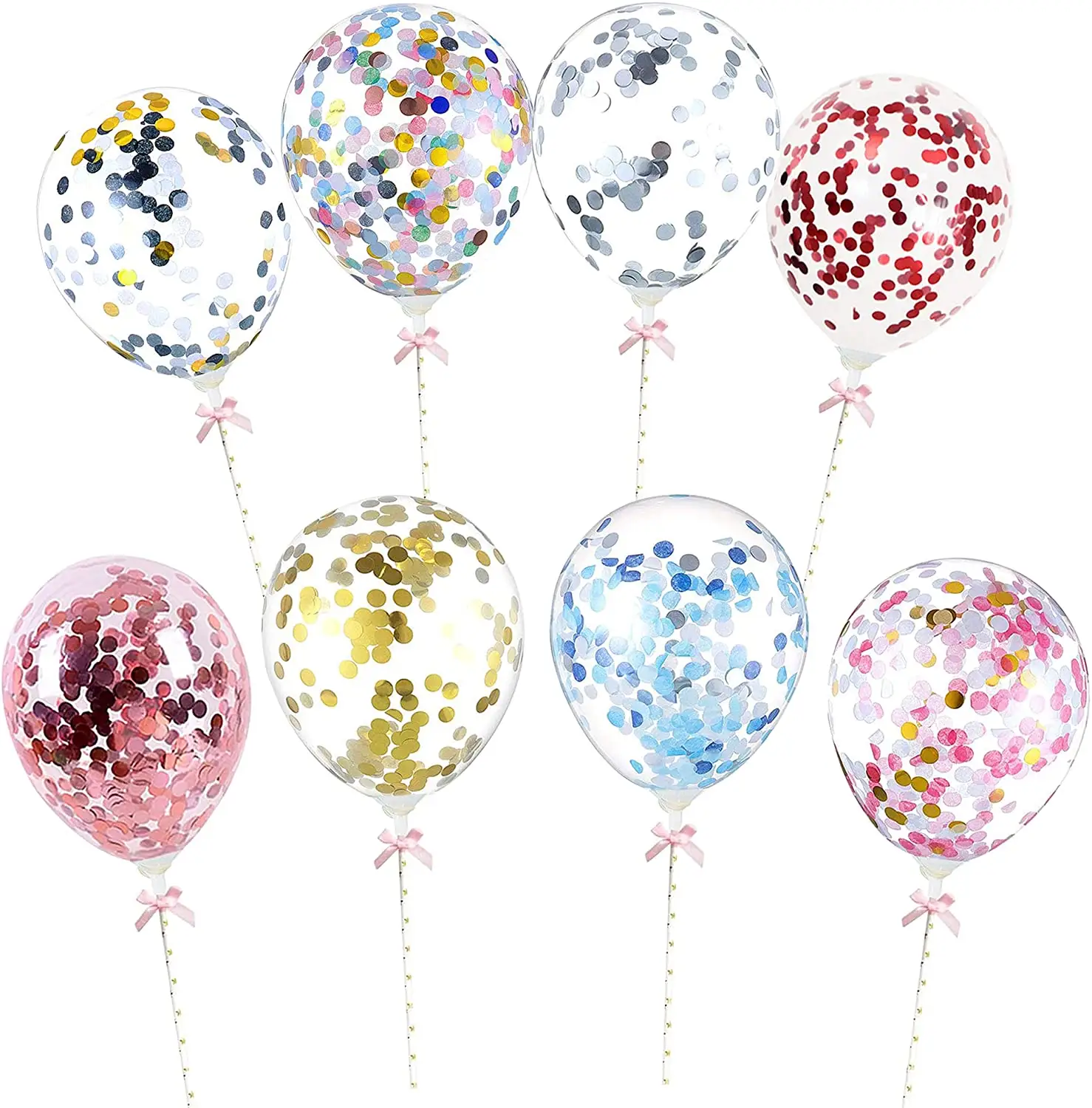 Citron 8 pièces 5 pouces ballons confettis Toppers de gâteau Mini ballon Cupcake Topper anniversaire mariage Baby Shower fête ballon fournitures