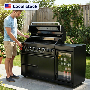 Isola Cucina Esterna Moderna Personalizzata Premium 2026 Hot Sale con Barbecue e Frigorifero - Spedizione da Magazzino USA - Product Image 3