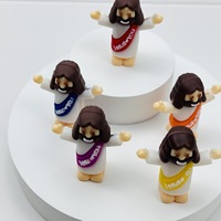 8 figurines miniatures de Jésus en PVC marron, statues religieuses classiques, cadeaux de Pâques, événements religieux, école du dimanche, ensemble de figurines miniatures de Jésus