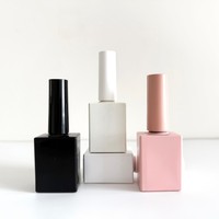 Bouteille de Vernis à Ongles Gel UV Carrée Vide Couleur Personnalisée, Échantillon Gratuit d'Usine, 10ml, 15ml, 20ml, Avec Pinceau