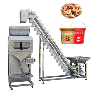 Machine de remplissage semi-automatique à vibration pour granulés, particules, noix, <span class=keywords><strong>graines</strong></span>, grains de café, sacs pour animaux, bouteilles, canettes, avec capacité de pesée de 1 à 5 kg - Product Image 1