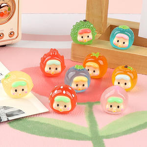 CHENXI Vente en gros de breloques en plastique rondes en forme de fruits 3D Kawaii qui brillent dans le noir, 9 couleurs, kit de décoration pour coque de téléphone DIY - Product Image 2