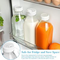 Etiquetas Personalizadas para Botellas de Vidrio Cuadradas de 100 ml a 1 L, Tapón de Rosca Hermético, Envases para Leche, Jugos y Bebidas