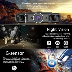 360 degrés 4 objectifs dashcam caméra de voiture grand Angle 1080P HD voiture DVR caméra dashcam Streaming voiture tableau de bord caméra dashcam boîte noire - Product Image 4