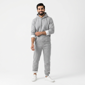 Haute qualité Logo personnalisé unisexe pull à capuche 80% coton tissu pantalons de survêtement et sweat à capuche ensemble 1 pièce pull autre tissu Pic - Product Image 1