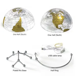 8inch Gold Lighting Globe Wellfun Factory Direct Sales Minimum Order Quantity Souvenirs Gift For Wedding Earth Globe Model