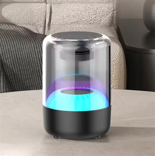 2024 New Products Atmosphere Light Stereo Surround Transparent Speaker Bass Speaker Bt With Lamp