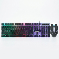 Clavier et souris de jeu filaires OEM personnalisés, prix d'usine, 104 touches, rétroéclairage LED RGB anglais, ensemble pour ordinateur de bureau