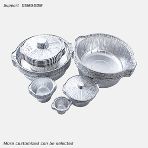 Pot en aluminium jetable écologique <span class=keywords><strong>de</strong></span> qualité alimentaire avec poignée, pour barbecue, traiteur, plat à riz Mandi, résistant à la chaleur, pour le marché saoudien - Product Image 1