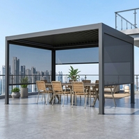 Pergola extérieure à lames orientables électrique sur mesure OEM avec conception de projet sur mesure pour villa, jardin et patio