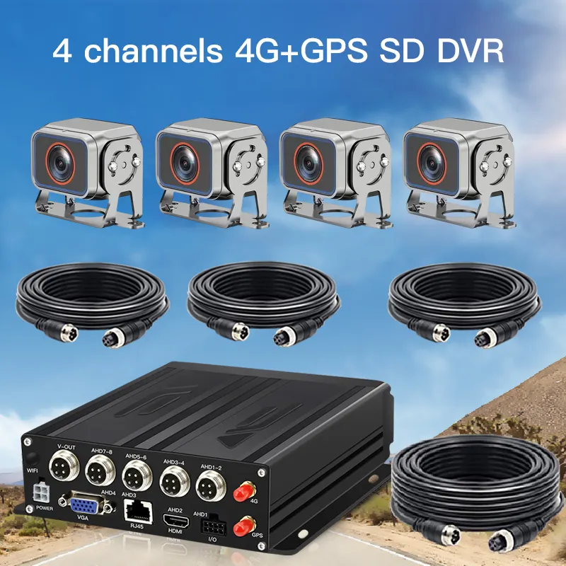 4 Ch 8 채널 Mdvr 4g Gps 모바일 차량 자동차 Dvr Revers 카메라 자동차 모바일 Dvr
