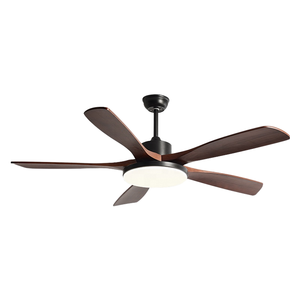 Ventilateur de plafond en bois massif, finition <span class=keywords><strong>nickel</strong></span> brossé, finition <span class=keywords><strong>chrome</strong></span> de luxe, ventilateur de plafond de 52 pouces avec 3 pales, 5 pales - Product Image 1