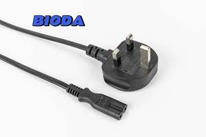 UK British 3 Prong to Figure 8 C7 Right Angled AC <strong>Power</strong> Cord Cable <strong>Lead</strong> for TV Printers Cameras <strong>PS4</strong> PS3 BS 1363A AC Type G Plug - Product Image 5