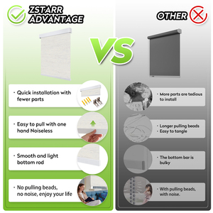 Persianas Enrollables Opacas con Textura de Lino ZSTARR, Tela de Mezcla de Cáñamo Natural, Ecológicas, Duraderas y Transpirables <span class=keywords><strong>para</strong></span> Ventanas de Dormitorio - Product Image 2