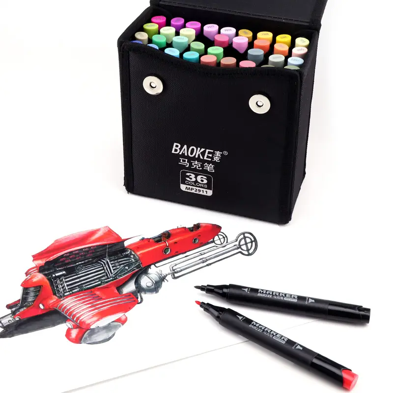 Wholesale High Quality Art Marker Pen 36 Color Paint Marker Pen With Wear-resistant Fiber Tip
