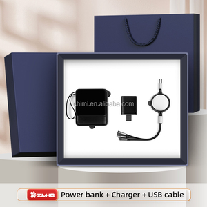 Elegante juego de regalo ejecutivo Power Bank Cargador rápido, cable USB Perfecto para asociaciones comerciales de empleados corporativos del Día del Padre - Product Image 3