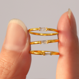 Anillo Rectangular <span class=keywords><strong>de</strong></span> Acero Inoxidable con Circonita 5A, Estilo <span class=keywords><strong>de</strong></span> Lujo Ligero, Joyería que No se Desvanece, Anillo <span class=keywords><strong>de</strong></span> Plata <span class=keywords><strong>de</strong></span> Ley 925 al por Mayor - Product Image 1
