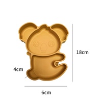 Assiette à ventouse en silicone Koala pour bébé, compartimentée, qualité alimentaire, pour l'alimentation des tout-petits, sans BPA