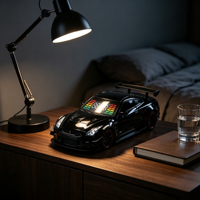 Legierung Hypercar Rennwagen Wecker Digitaler Aufweck-Wecker Desktop-Deko Spielzeug Geschenk für Jungen Kinder Studenten Schlafzimmer Neuerscheinung