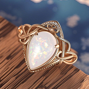 Bague pour femme élégante en forme de goutte d'eau, style princesse, bijou de doigt unique, luxe léger - Product Image 5