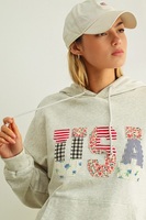 Sweat à capuche surdimensionné en coton pour femme, brodé sur mesure, col rond, tricoté, design de créateur, ensemble unisexe, personnalisation avec logo
