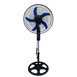 Ventilateur sur pied de 18 pouces avec 5 pales bleues, oscillant, hauteur réglable, moteur AC, commande mécanique pour le refroidissement domestique - Product Image 1