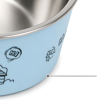 Bol double moderne en acier inoxydable 304 pour animaux de compagnie, design séparé pour nourriture et eau, pour chats et chiens