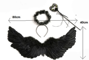 Commercio all'ingrosso vera festa decorazione blu nero lungo grande grande per adulti bianco piuma d'<span class=keywords><strong>angelo</strong></span> <span class=keywords><strong>ali</strong></span> per la danza di Halloween Cosplay - Product Image 2