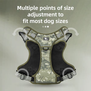 Büyük köpekler için PU Mesh köpek koşum yansıtıcı taktik moda spor torbalar uyumlu dayanıklı Bite dayanıklı evcil hayvan koşumu takım - Product Image 5