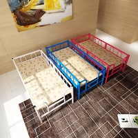 Lit pliant pour enfants avec barrières de sécurité, style princesse, pour garçons et filles, lit bébé extra-large, en acier inoxydable, multifonctionnel, simple et modulaire