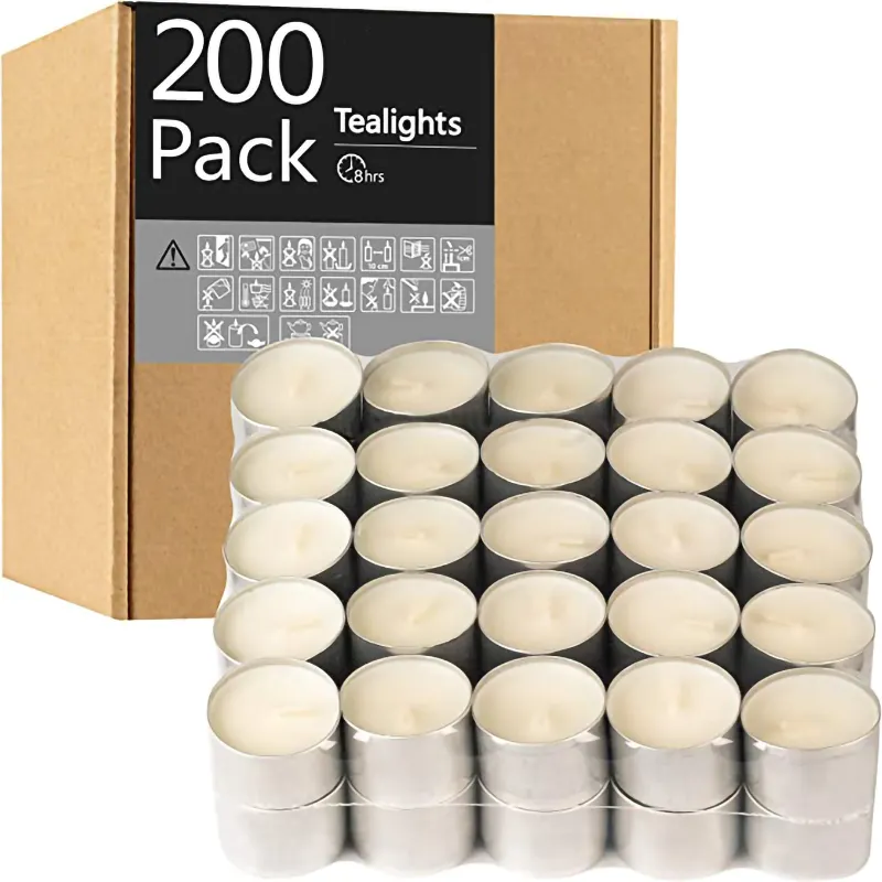 Factory Direct Selling Paraffin wachs 8 Stunden Brennen Unscented Tea Lights 100/pkg Weiße Tee licht kerzen für Geburtstags geschenk