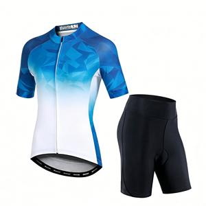 Customized Women's <b>Cycling</b> Jersey Set Red Gradient <b>Short</b> Sleeve With Black <b>Padded</b> <b>Shorts</b> For Bike Riding Competitions - Product Image 3