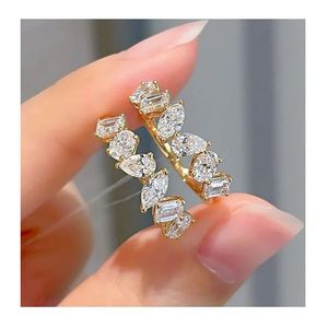 Xinfly Custom 18K Fancy Shape Lab Diamond Ring Gold <b>Hall</b> Eternity Engagement Ring Wedding Lab Grown Diamond Ring for Women - Product Image 1