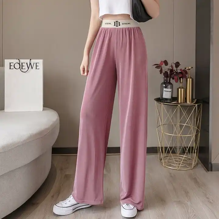 Two-tone tie-and-die effect blue tight-fitting trousers with elastic  waistband