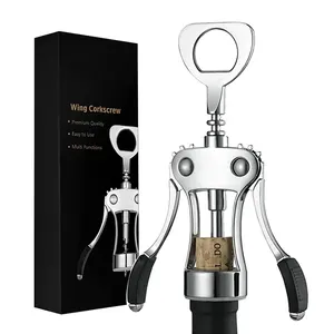 Premium Wing High Quality Golden Supplier Manual Red Wholesale Price Stainless Steel Set Gift Box Corkscrew Bottle Wine Opener