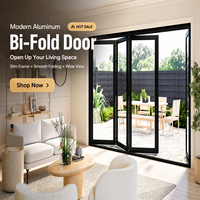 Porte pliante extérieure en aluminium à double vitrage trempé, design moderne personnalisable, étanche, pour hôtel, entrée extérieure