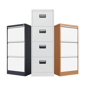 Armoire de classement en métal moderne à 4 tiroirs, noire, verrouillable, basse hauteur, modulaire, durable, autoportante, pour l'école, l'hôpital - Product Image 5