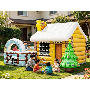 Nouvelle structure gonflable de Noël sur le thème des fêtes d'hiver avec toboggan pour événements, certifiée sûre - Product Image 1