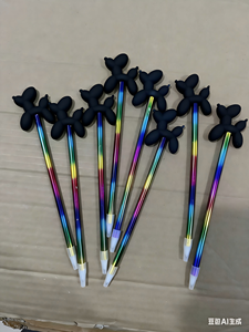 2025 silicona suave Pvc caballo perro cabeza de Animal adorable pluma Toppers <span class=keywords><strong>para</strong></span> bolígrafos con cuentas - Product Image 6