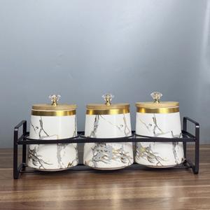 Juego de tarros de cerámica para especias con tapas de madera, almacenamiento hermético de 3.1-4L, contenedor de cocina estilo nórdico para granos y especias - Product Image 4