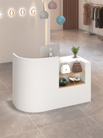 Petit Comptoir de Caisse Moderne en Bois pour Magasin de Vêtements pour Femmes et Salons de Beauté - Simple Bureau d'Accueil