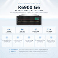 Server Rak R6900 G6 4U DDR5 Grosir Kustom Dapat Diperluas PCIe RDIMM ECC RAM Performa HPC Keamanan