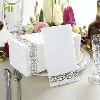 Serviettes de table jetables en papier Airlaid personnalisées 55 g/m² 1 pli, pliables, effet lin, pour occasions haut de gamme