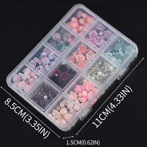 12 grilles de décorations pour ongles en forme de fleurs de camélia et de rose 3D, en résine, perles de gelée, <span class=keywords><strong>strass</strong></span> de luxe, pour <span class=keywords><strong>manucure</strong></span> bonbon - Product Image 4