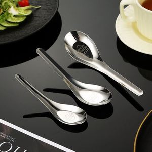Cuillère à soupe classique en acier inoxydable 304 de qualité alimentaire, cuillère plate argentée pour dîner, best-seller - Product Image 5