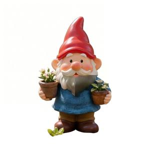 Estatua de Resina, Gnomos de <span class=keywords><strong>Jardín</strong></span>, Decoración para Exteriores, Enano <span class=keywords><strong>con</strong></span> Maceta para Hogar, Oficina, Figura Navideña y Juguete - Product Image 4